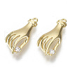 Brass Micro Pave Cubic Zirconia Pendants KK-N232-44-NF-1