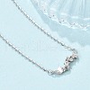 925 Sterling Silver Micro Pave Clear Micro Pave Cubic Zirconia Multi Heart Pendant Necklaces for Women NJEW-D315-01P-3