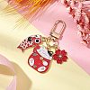 Fortune Cat Fish Flower Alloy Enamel Pendant Decorations HJEW-JM02873-01-1