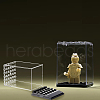 Transparent Plastic Minifigures Display Case ODIS-WH0043-25-4