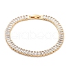 Brass Pave Clear Cubic Zirconia Rectangle Link Bracelets BJEW-B094-11B-G-1