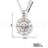 Brass Pave Clear Cubic Zirconia Star Shape Pendant Necklaces for Women PJ6114-2-1