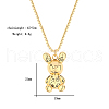 Stainless Steel Box Chain Bear Pendant Necklaces GZ1226-3-1