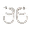 304 Stainless Steel Two-layer C-Shaped Stud Earrings EJEW-Z098-18P-4