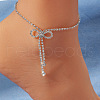 Bowknot Alloy Full Crystal Rhinestone Anklets for Women FS-WG15A02-01-1