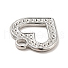 Non-Tarnish 304 Stainless Steel Pendants Rhinestone Setting STAS-A066-04P-4