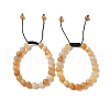 8mm Round Natural Topaz Jade Braided Bead Bracelets BJEW-C067-01B-24-1