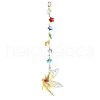 Brass & Transparent Epoxy Resin Fairy Pendant Decoration HJEW-JM02635-02-1