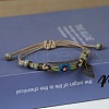 Adjustable Handmade Porcelain Flower Beads Braided Beads Bracelets WGFB2A7-11-1