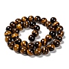 Natural Tiger Eye Round Bead Strands G-P072-33-10mm-2