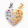 304 Stainless Steel Split Pendants STAS-F168-10GP-1
