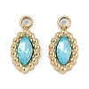 304 Stainless Steel Micro Pave Cubic Zirconia Pendants STAS-I325-022G-1