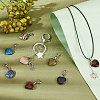  18Pcs 18 Style Gemstone Pendant Decorations PALLOY-PH0004-40-2
