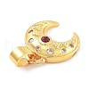 Moon Theme Rack Plating Brass Micro Pave Cubic Zirconia Pendants KK-Z071-52G-04-2