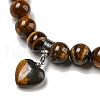8.5mm Round Natural Tiger Eye Beaded Stretch Bracelets BJEW-C074-01Q-3
