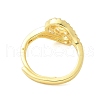 Heart Brass Micro Pave Cubic Zirconia Adjustable Ring Settings KK-K297-22G-3
