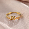 Word Blessed Stainless Steel Finger Rings for Women WG5CA7C-05-3
