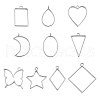 20Pcs 10 Styles Rack Plating Alloy Open Back Bezel Pendants FIND-YW0005-29-1