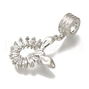 Rack Plating Brass Pave Clear Cubic Zirconia European Dangle Charms KK-H485-21G-2