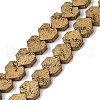 Electroplated Natural Lava Rock Beads Strands G-K388-04A-09-3