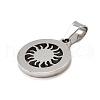 Flat Round with Sun 304 Stainless Steel Pendants STAS-M121-14P-2