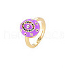 Adjustable Brass Micro Pave Colorful Cubic Zirconia Finger Rings RJEW-S044-165-NF-4