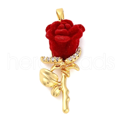 Brass Micro Pave Cubic Zirconia Pendants KK-A232-06G-1