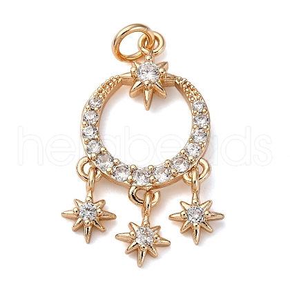 Brass Micro Pave Cubic Zirconia Pendants KK-D378-14G-1