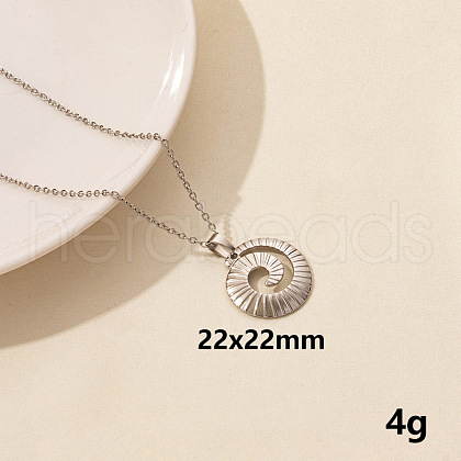 Stainless Steel Shell Pendant Necklaces for Women MD4467-7-1