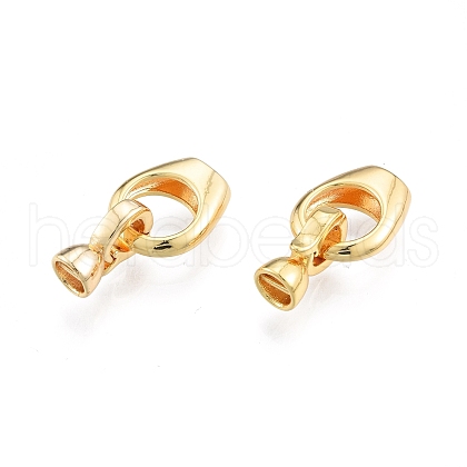 Brass Fold Over Clasps X-KK-A165-01G-1
