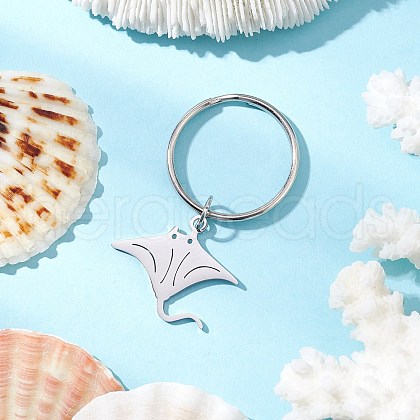 Ocean Theme 304 Stainless Steel Keychains KEYC-JKC01213-01-1