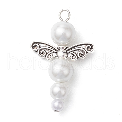 Glass Pearl Pendants PALLOY-JF02711-04-1