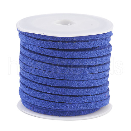 3x1.5mm Blue Flat Faux Suede Cord X-LW-R003-55-1