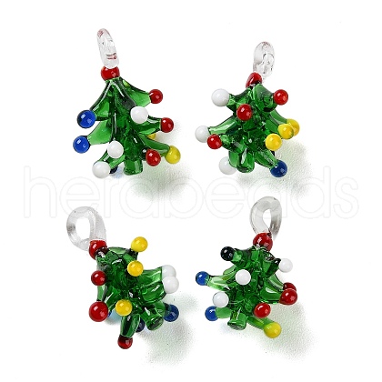 Christmas Series Handmade Lampwork Pendants LAMP-S198-01B-1