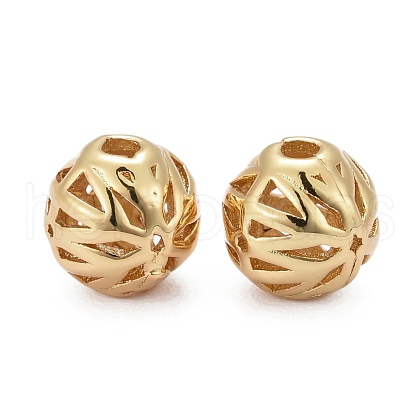 Hollow Brass Beads KK-Z009-01G-1