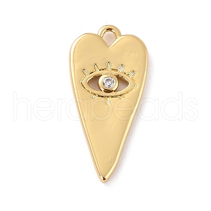 Eco-Friendly Brass Micro Pave Clear Cubic Zirconia Pendants ZIRC-C027-03G-RS-1
