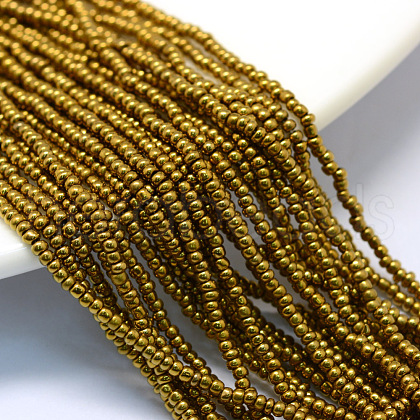 Plated Glass Seed Bead Strands SEED-R027-E02-1