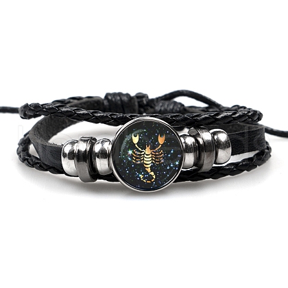 Constellation PU Leather Triple Layer Multi-strand Bracelets PW-WGF2E53-09-1