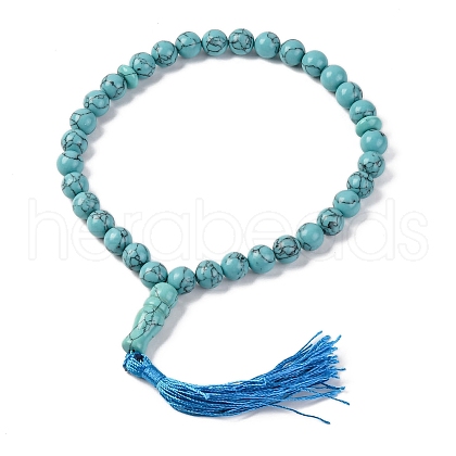 Synthetic Turquoise Beads Stretch Bracelets BJEW-I319-01M-1