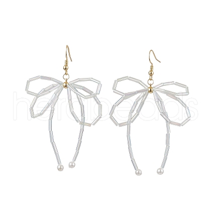 Glass Bugle Beaded Dangle Earring EJEW-TA00534-1
