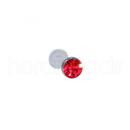 Acrylic Micro Pave Cubic Zirconia Labrets Piercing Jewely for Women Men WG00568-98-1
