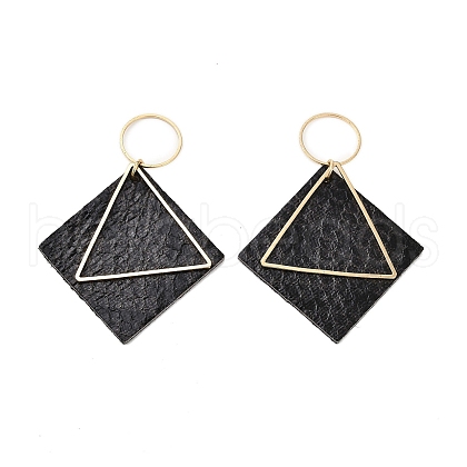 Brass with PU Leather Pendants FIND-Z048-08D-KCG-1
