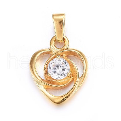 304 Stainless Steel Pendants STAS-P216-77G-1