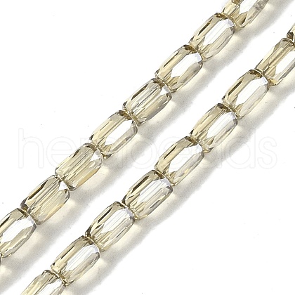 Electroplate Glass Beads Strands GLAA-Q101-02A-PL06-1