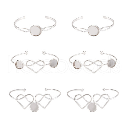 Biyun 4Pcs 2 Style Brass & 2Pcs Iron Cuff Bangle Making DIY-BY0001-23-1