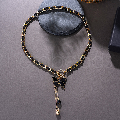 Alloy Black Enamel Tassel Pendant OT Necklaces FS-WG1CDA3-06-1