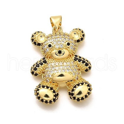 Rack Plating Brass Micro Pave Cubic Zirconia Pendants KK-L226-006G-02-1