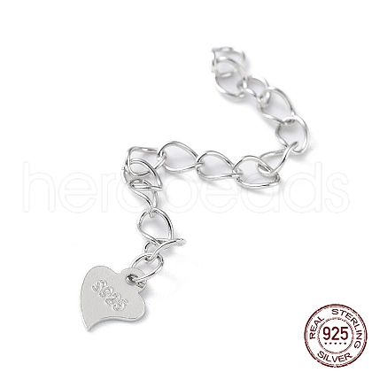 Rhodium Plated 925 Sterling Silver Chain Extenders STER-G036-19P-1