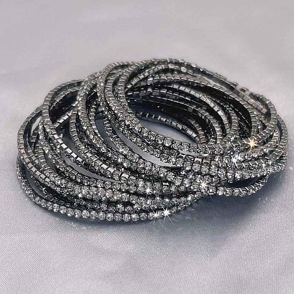 Brass Rhinestone Tennis Bracelets WG6EB7A-05-1