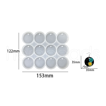 Round Shape Pendants DIY Food Grade Silicone Mold PW-WG61680-01-1